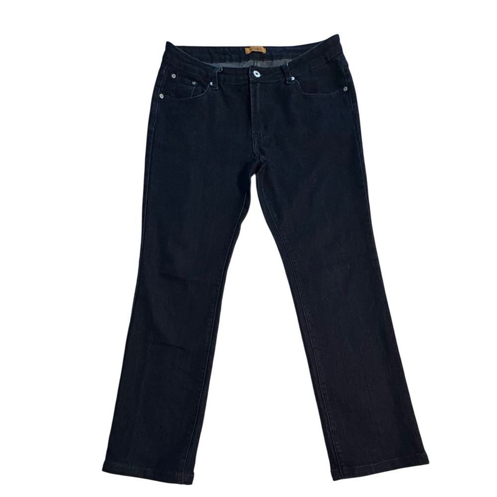 Flexi‎ Dark Indigo Denim Straight Leg Comfort Jeans Casual Size 12P